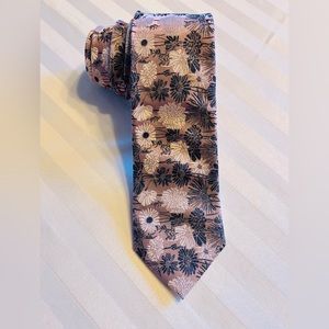 Duchamp London Woven Floral Tie In Lavender NEW